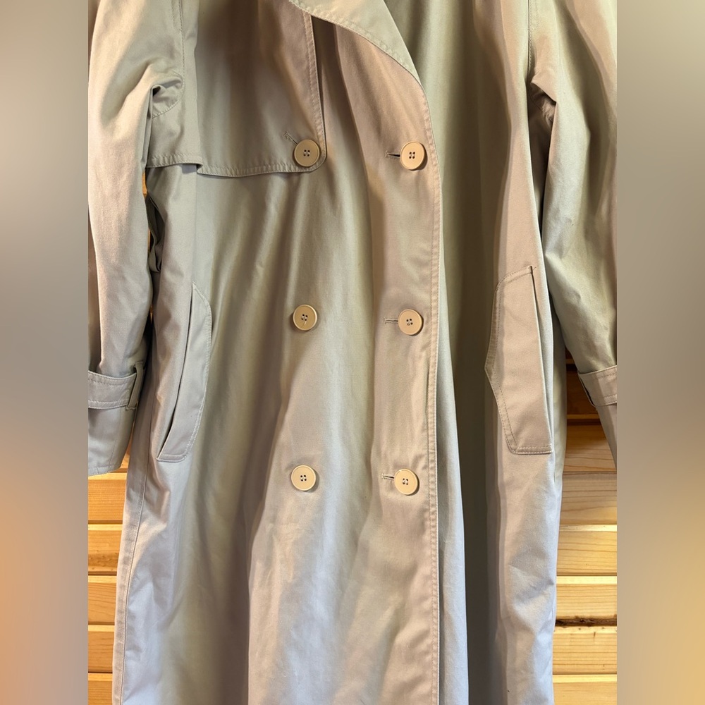 Vintage London Fog Double Breasted Trench Coat, Size 10 Petite - Picture 2 of 14